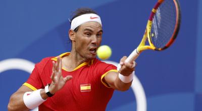 Rafael Nadal, durante su partido de la primera ronda en los Juegos Olímpicos, el 28 de julio de 2024.