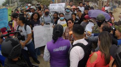 Protesta en el sector La Delia, en Durán