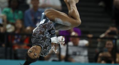 Simone Biles, durante la clasificación de gimnasia artística de los Juegos Olímpicos de París, el 29 de julio de 2024.