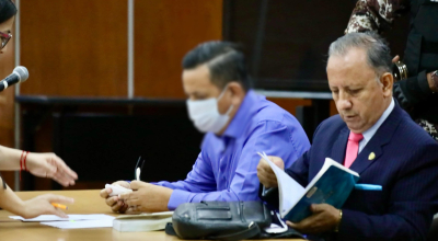 Richard Gaibor, exjuez el Guayas, durante su audiencia de procedimiento abreviado, el 1 de agosto de 2024.