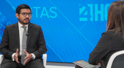 Viceministro de Electricidad, Rafael Quintero, en entrevista en Teleamazonas, este 5 de agosto de 2024.