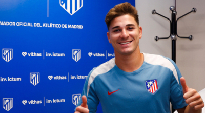 Julián Álvarez fue presentado por el Atlético de Madrid, el 12 de agosto de 2024.