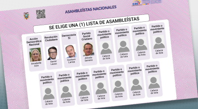 Imagen referencial de la papeleta de candidatos nacionales a la Asamblea para 2025.