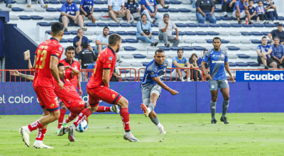 Emelec se enfrentó a El Nacional en el estadio George Capwell por la LigaPro, el 18 de agosto de 2024.