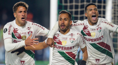 Jugadores de Fluminense en el partido ante Gremio, 13 de agosto de 2024.