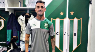 Damián Díaz con el uniforme Banfield, 20 de agosto de 2024.