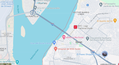 Dos carriles en el tramo Durán-La Puntilla del complejo de Puentes de la Unidad Nacional se cerrarán desde las 21:00 de este 22 de agosto.