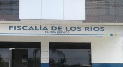 Fachada de la Fiscalía de Quevedo, de la provincia de Los Ríos, donde este 22 de agosto fue atacado el fiscal de Quevedo.