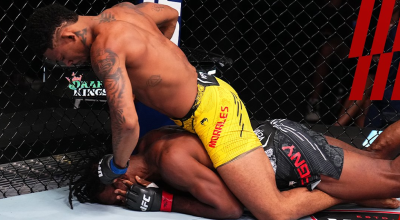 Michael Morales, durante su pelea ante Neil Magny en Las Vegas, el 25 de agosto de 2024.