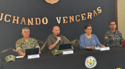 Rueda de prensa, bloque de seguridad Manta