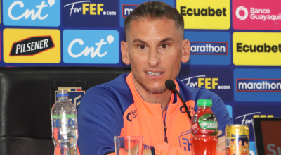 Sebastián Beccacece, director técnico de la selección de Ecuador, durante la rueda de prensa del 29 de agosto de 2024.