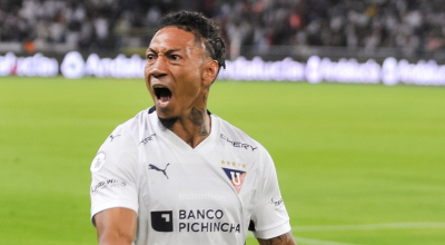 José Quintero festejando su gol ante Barcelona SC, 31 de agosto de 2024.