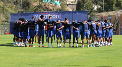 Los jugadores de Ecuador antes del entrenamiento del martes 3 de septiembre de 2024, en la Casa de la Selección.