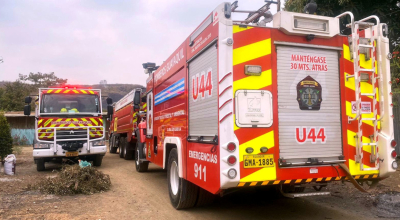 Siete unidades de bomberos combaten incendio forestal en Monte Sinaí, noroeste de Guayaquil