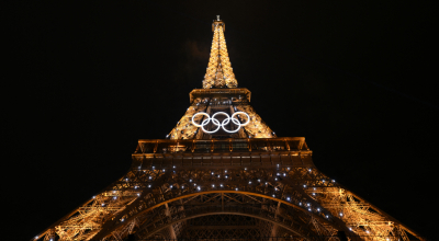 La Torre Eiffel con los anillos olímpicos, el pasado 26 de julio de 2024.