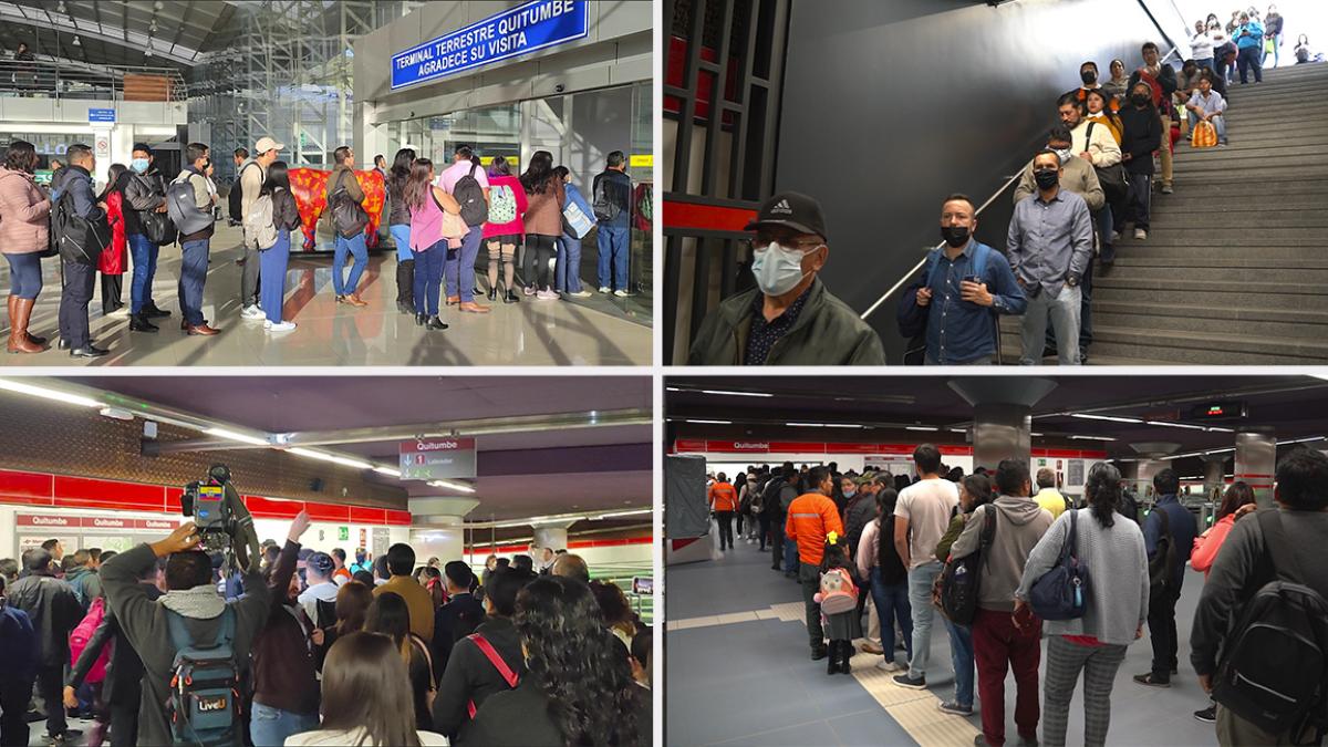 Caos y largas filas en el primer día que el Metro de Quito cobró pasajes